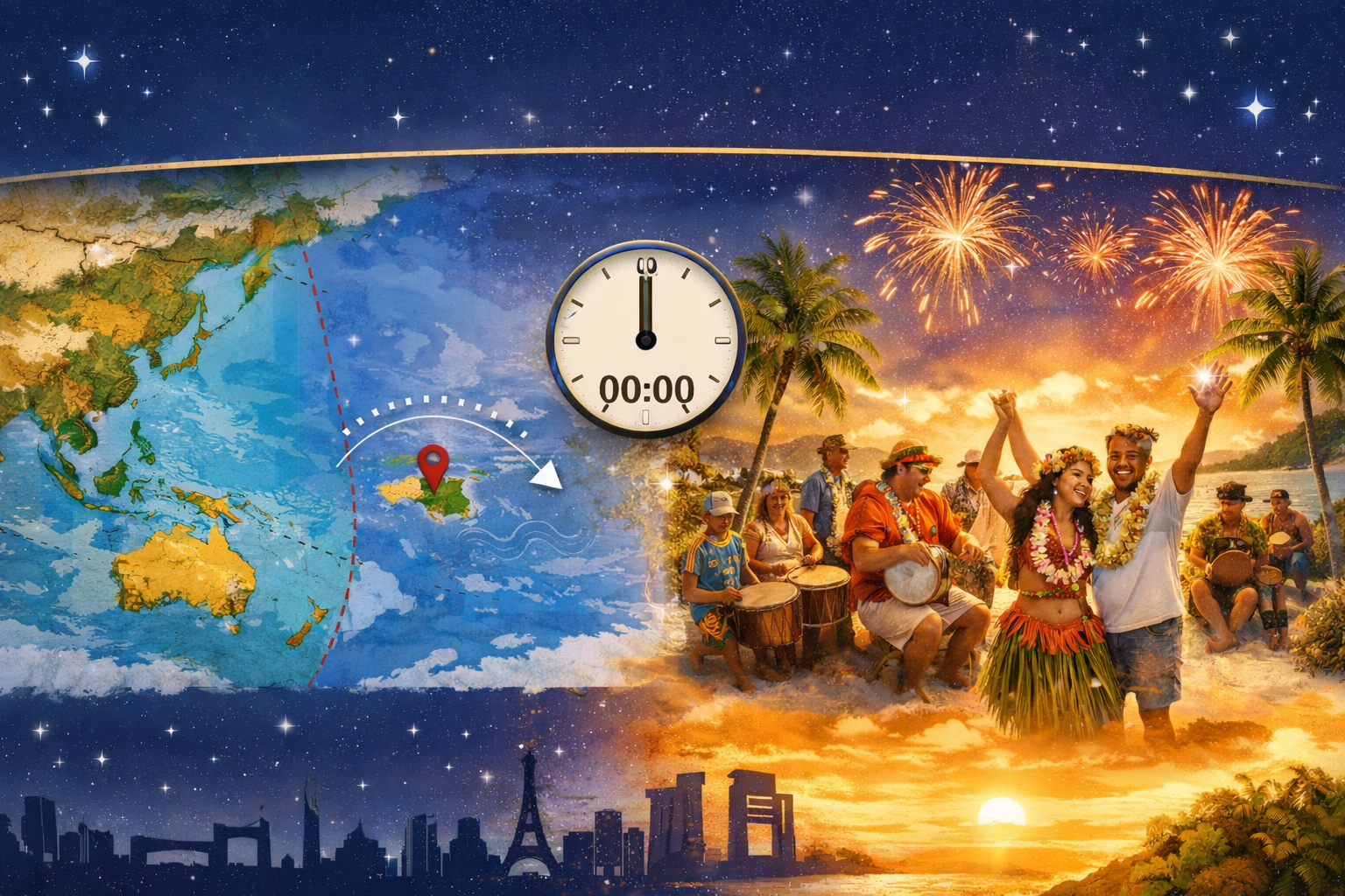 Qual é o primeiro país do mundo a celebrar o Ano Novo?