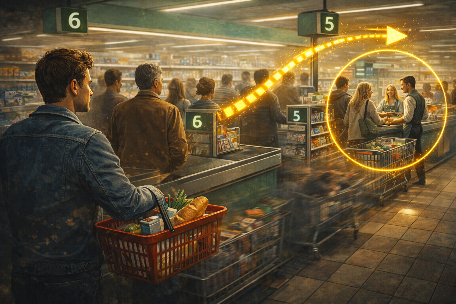 Por que a fila do lado sempre anda mais rápido?