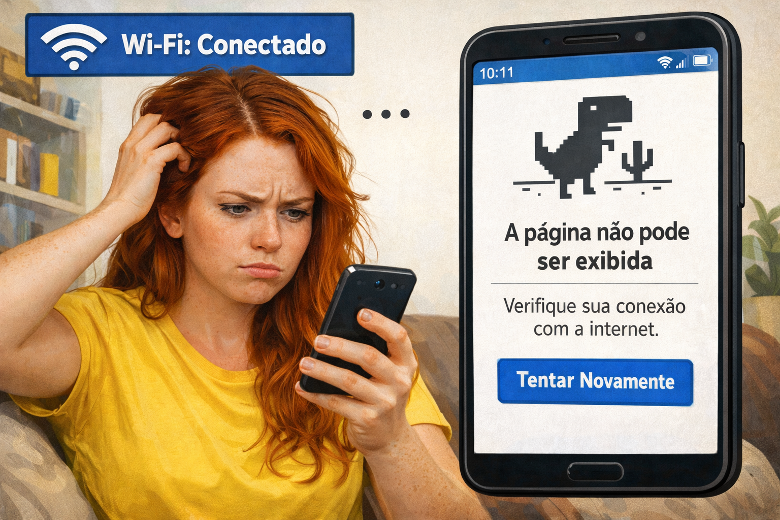 Wi-Fi conectado, mas sem internet