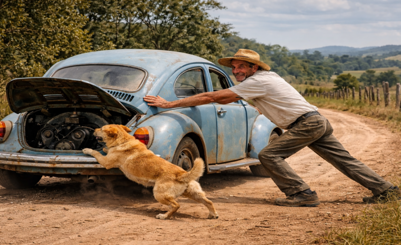 Seu Zé Lombriga, o Fusquinha e o cachorro que sabia empurrar