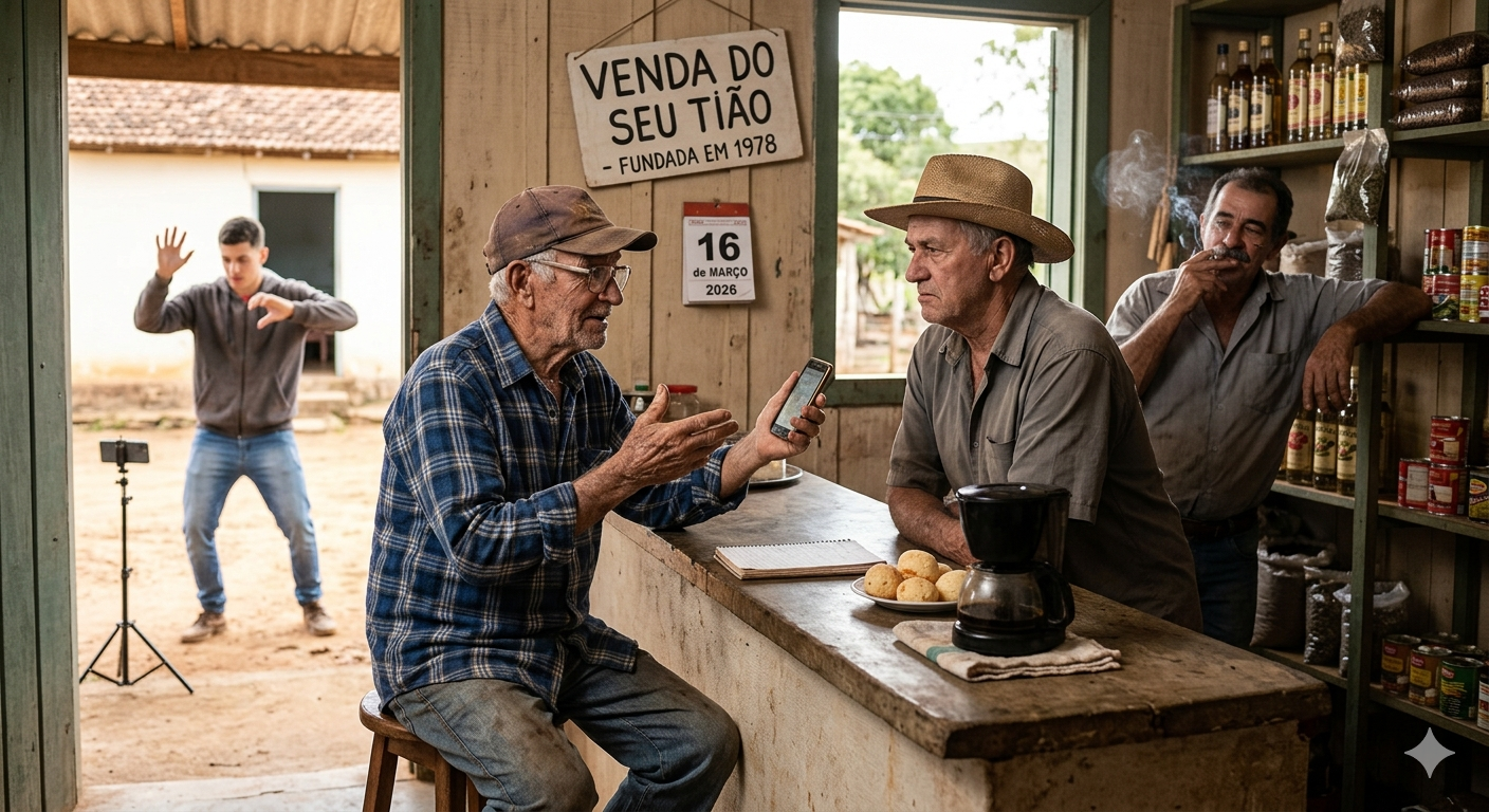 O dia em que o Seu Tião tentou explicar o que é “Trend de Dancinha” na venda